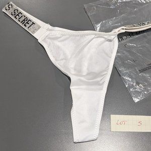 Sexy High Waist Thong Shine Strap White